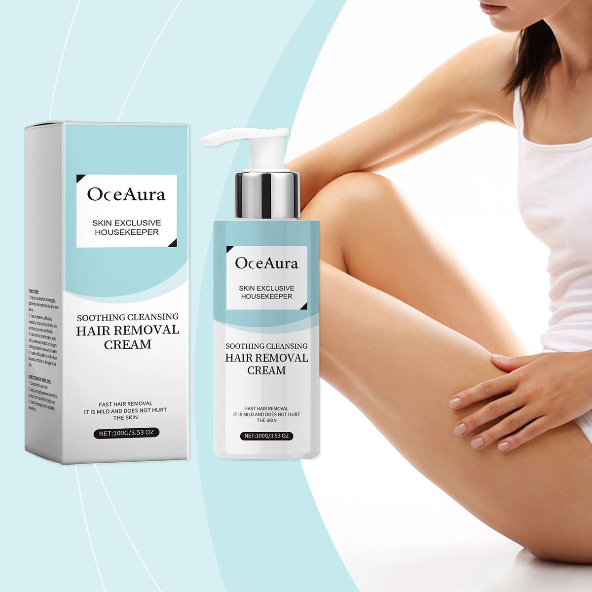 Creme Depilatório Suave OceAura — Axilas, Pernas e Corpo