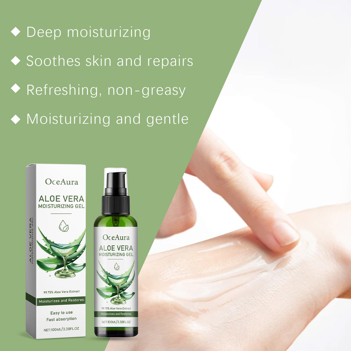 Gel Facial Refrescante e Hidratante de Aloe Vera