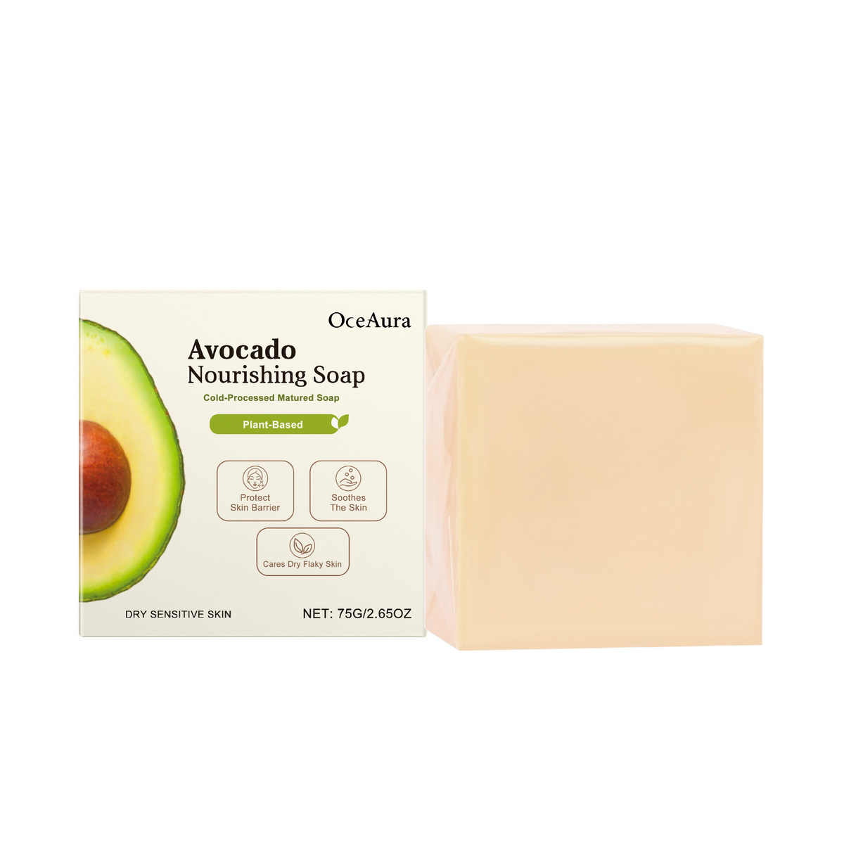 Sabonete Corporal Nutritivo OceAura — Espuma Cremosa e Fragrância de Abacate