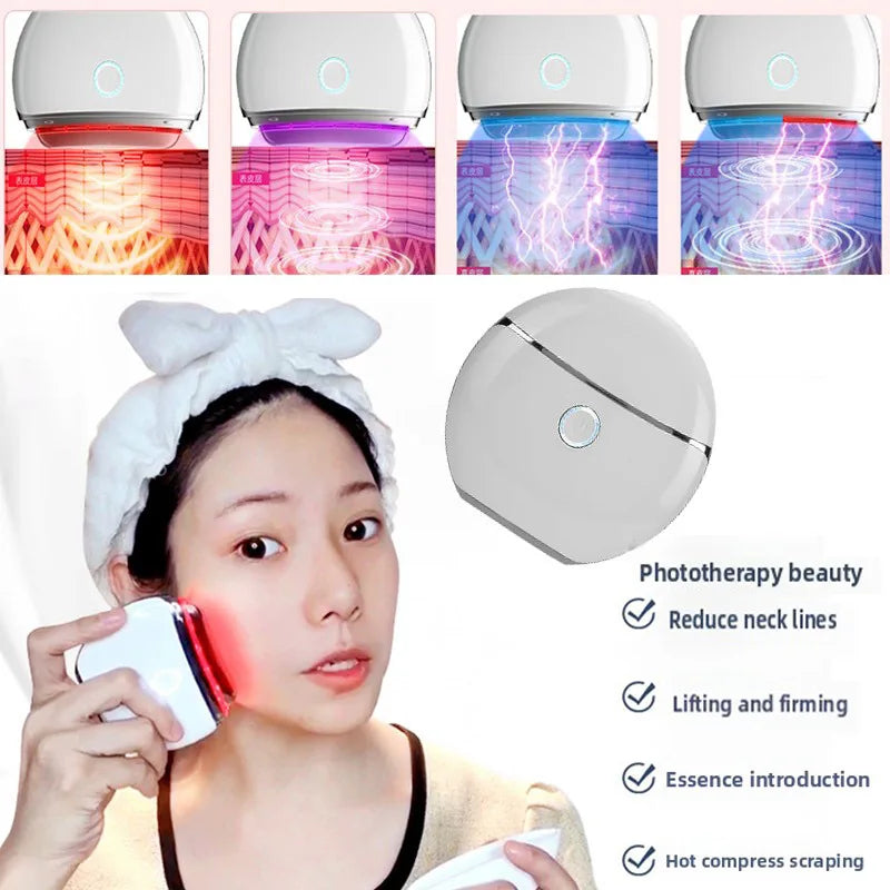Dispositivo Facial OceAura 4 em 1 — Microcorrentes, Vibração, Calor e LED