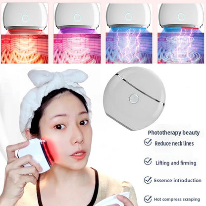 Dispositivo Facial OceAura 4 em 1 — Microcorrentes, Vibração, Calor e LED