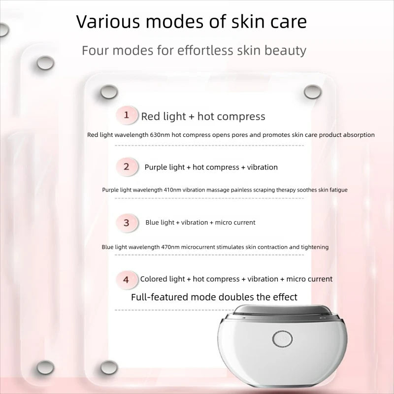 Dispositivo Facial OceAura 4 em 1 — Microcorrentes, Vibração, Calor e LED